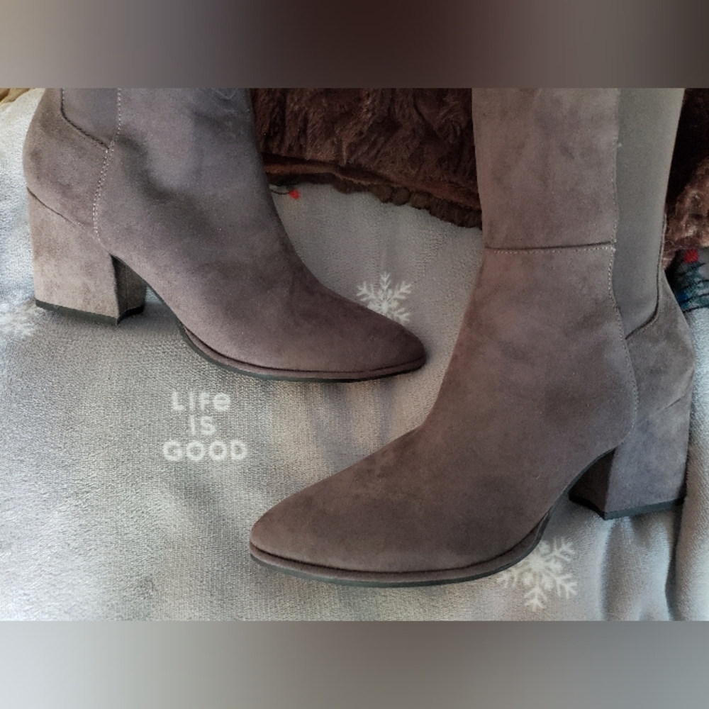 Marc Fisher Gray Heeled Boots - Picture 3 of 11